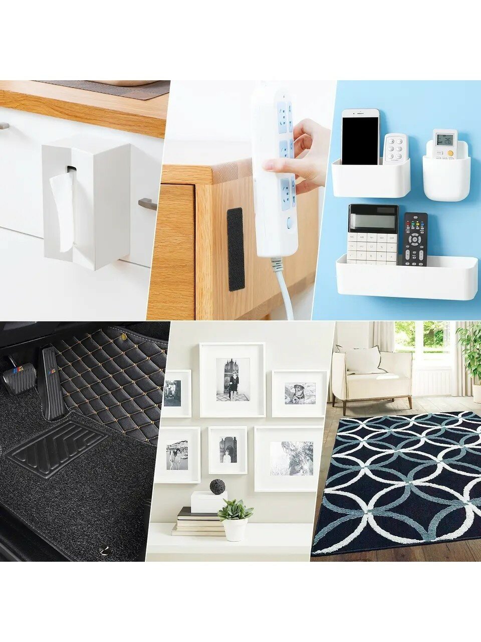 Липучки самоклеящиеся velcro 10х2.5см. (Набор 10 пар, белые) — фото 1