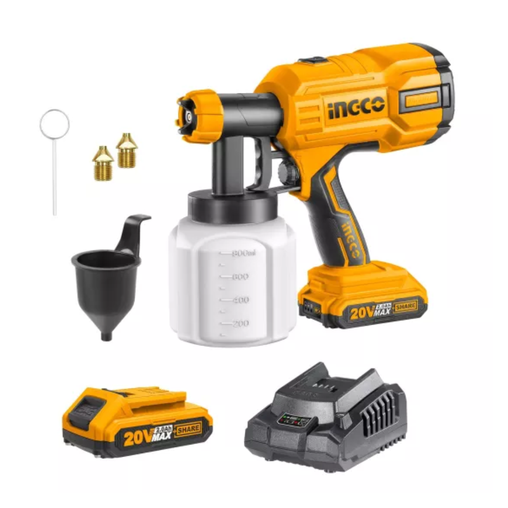 Краскопульт аккумуляторный INGCO CSGLI20402 20 В 40DIN 1x2 Ач