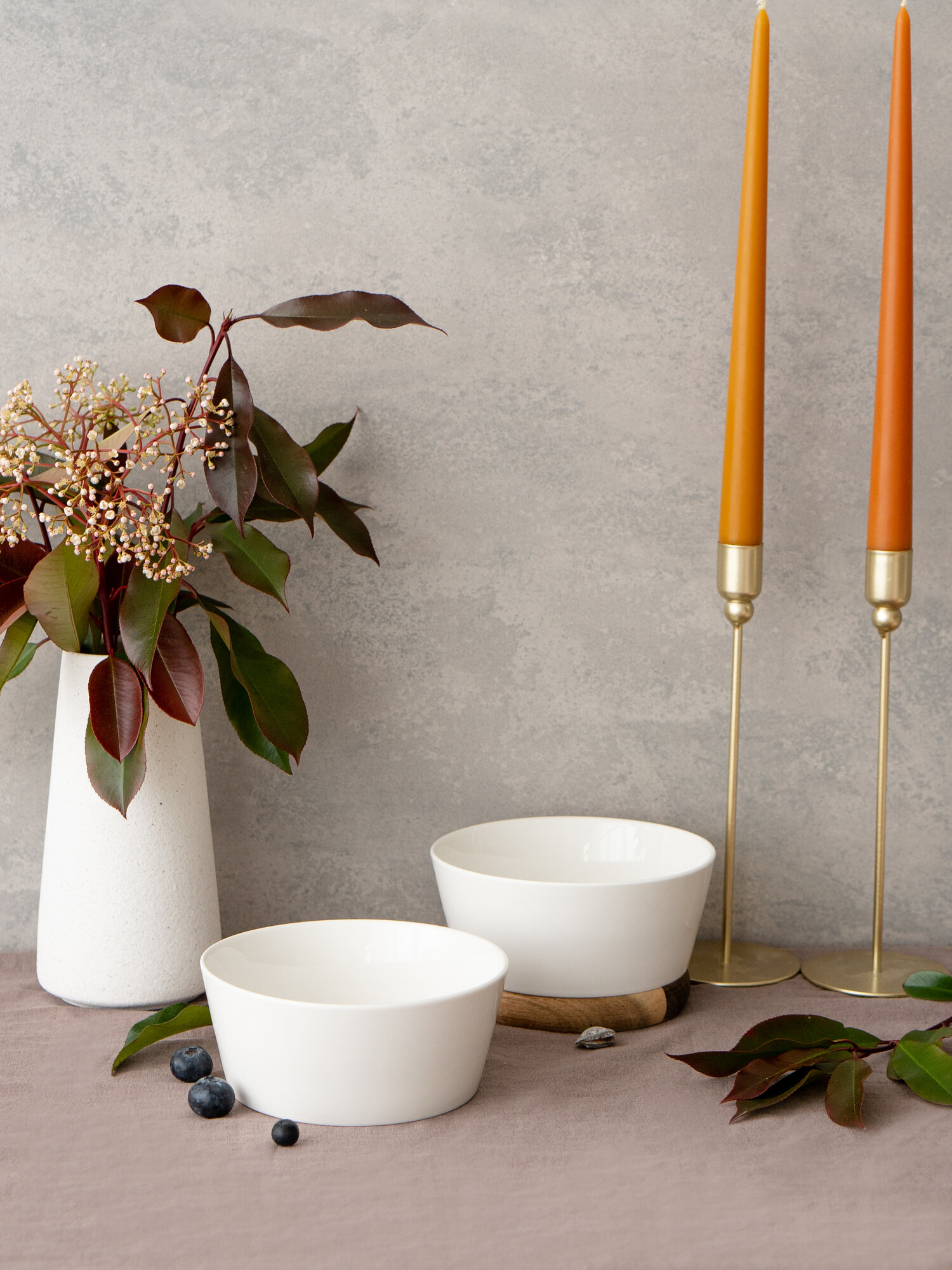 Салатники набор 2шт салатница белая круглая 950мл 18см Sola фарфор