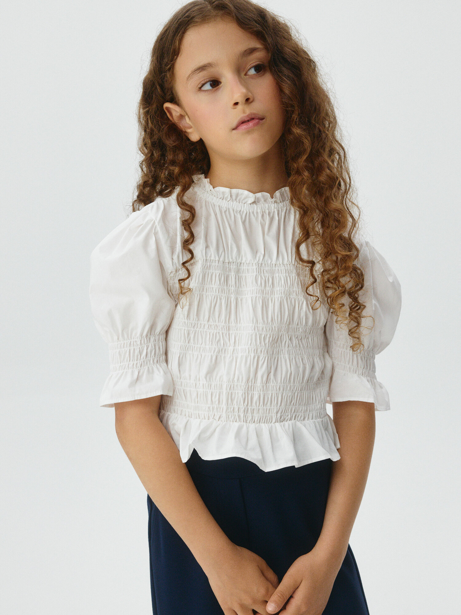 Школьная блуза Sela размер 128 белый