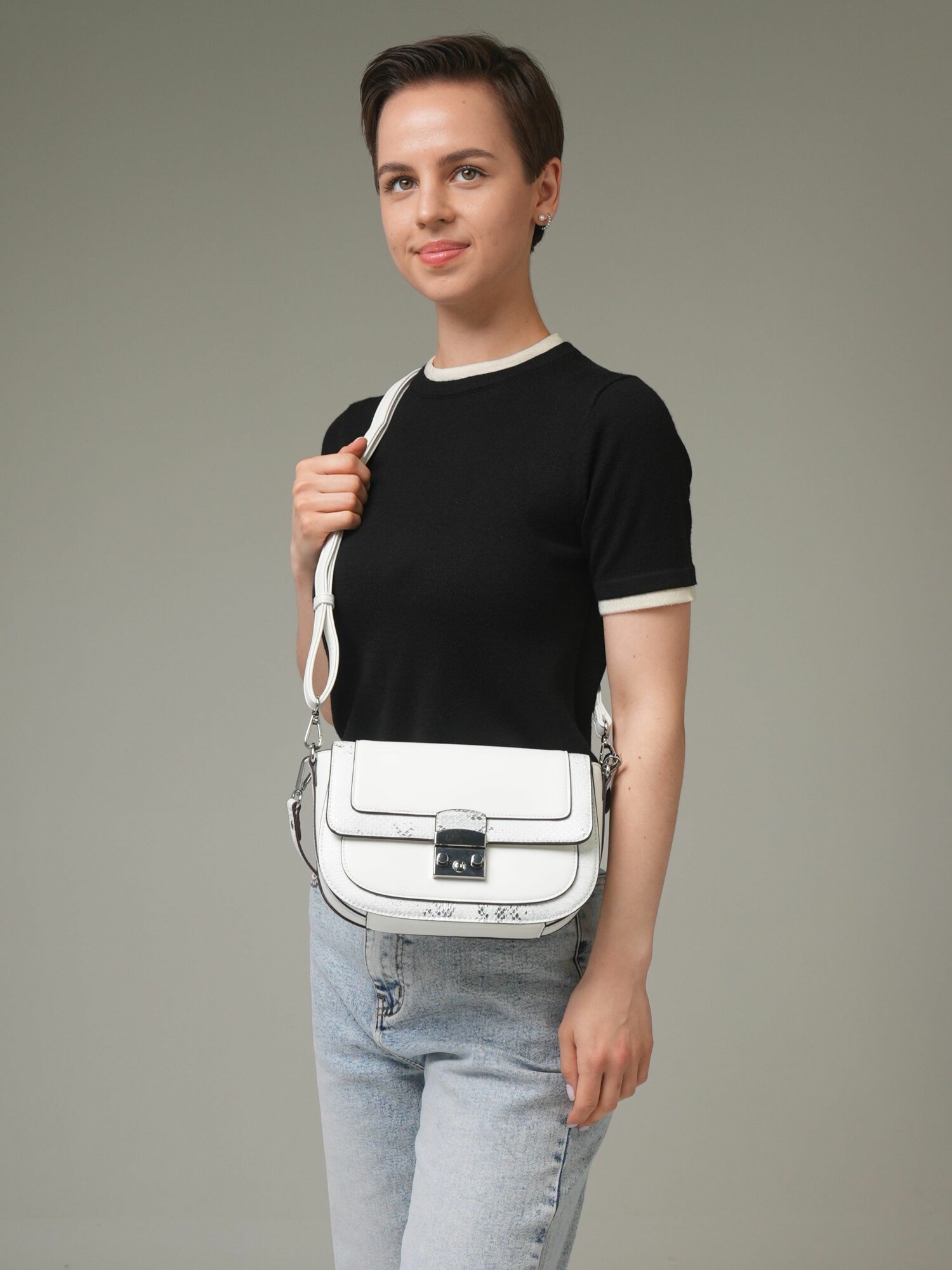 Сумка багет Daniele Patrici, белый — фото 1