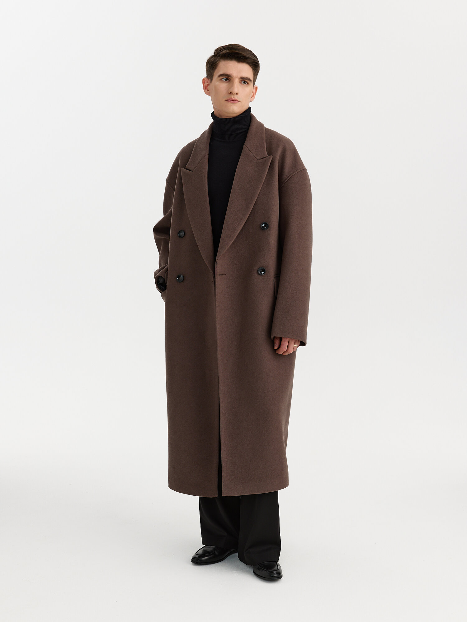 Пальто ENDY KOCH Пальто длинное двубортное, размер M, серо-коричневый