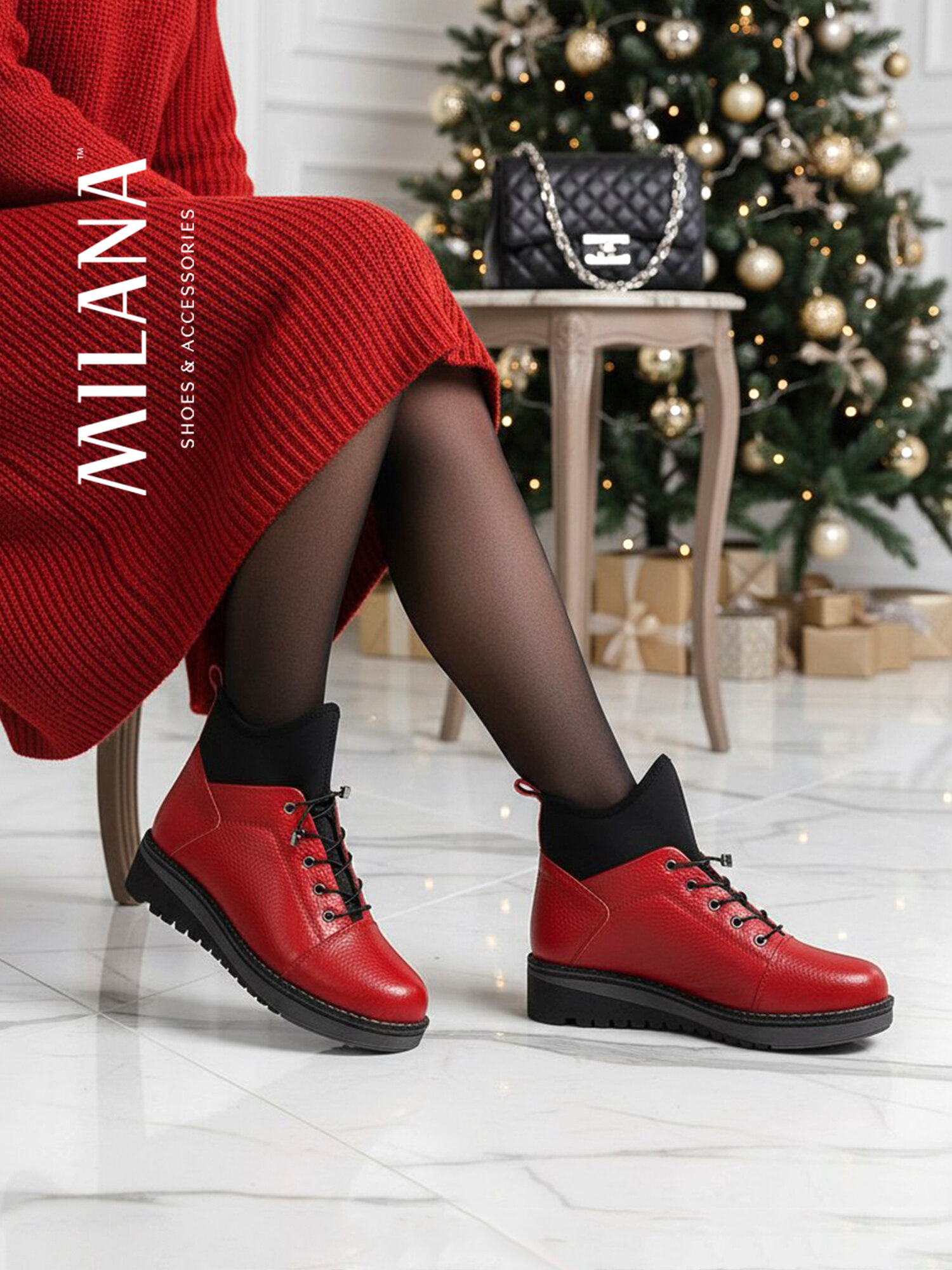 Ботинки Milana, размер 40, красный