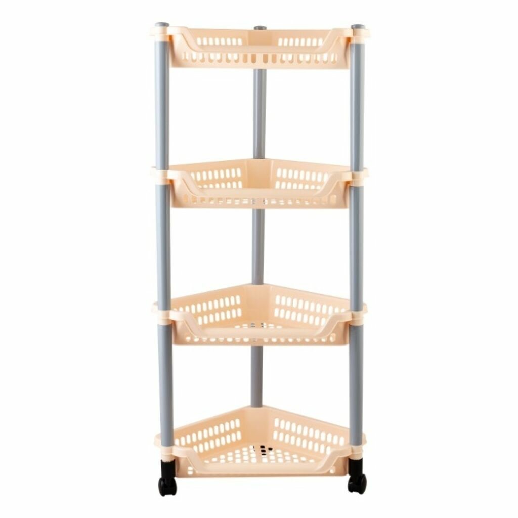 Полка универсальная пластик 4 секции 38х30х82 см угловая Полимербыт С088