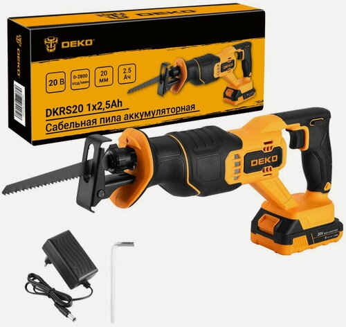 Изображение товара Сабельная пила, аллигатор Deko DKRS20, 20 В, 1х2.5 Ач