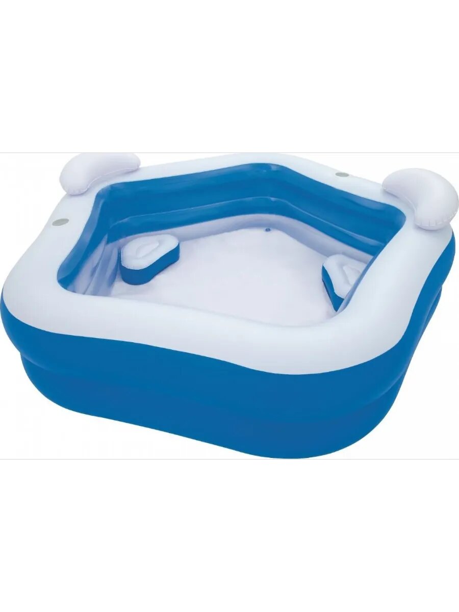 Бассейн надувной 54153 213*206*69 см, 575л+подголовники