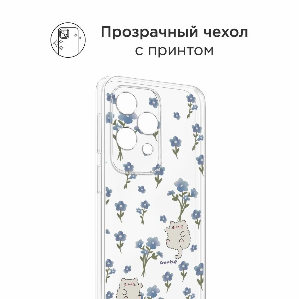 Чехол на Samsung Galaxy J4 Plus 2018 / Самсунг J4 Plus 2018 с принтом "Gentle cats", прозрачный — фото 1