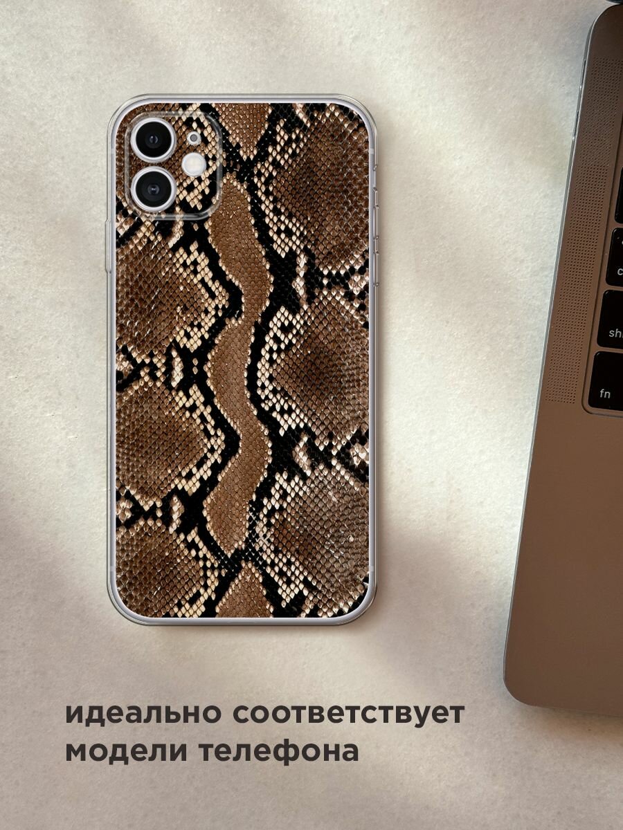 Силиконовый чехол на Apple iPhone 11 / Айфон 11 с принтом Кожа питона — фото 1