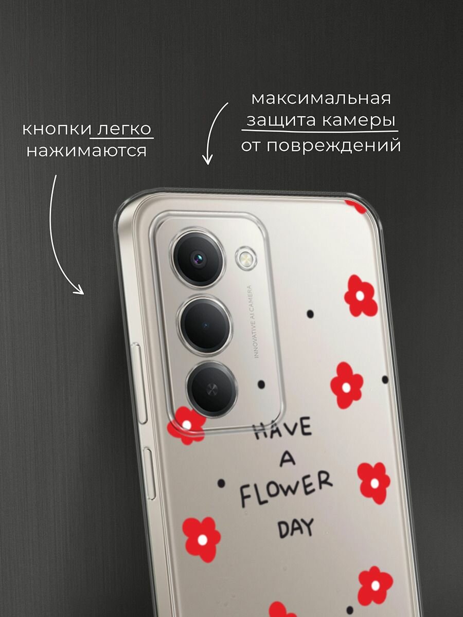 Чехол на Xiaomi Redmi 15 / Сяоми Редми 15 с принтом "Have a flower day 2", прозрачный — фото 1