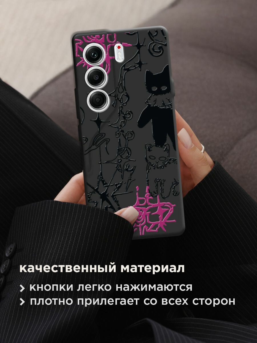 Чехол на Tecno Camon 40 Pro 4G / Текно Камон 40 Про с принтом "Готические котики 2" — фото 1