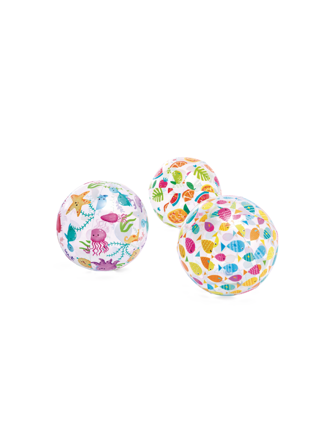Intex 59040 LIVELY PRINT BALLS Пляжный мяч 51 см, от 3 лет, 3 рисунка.