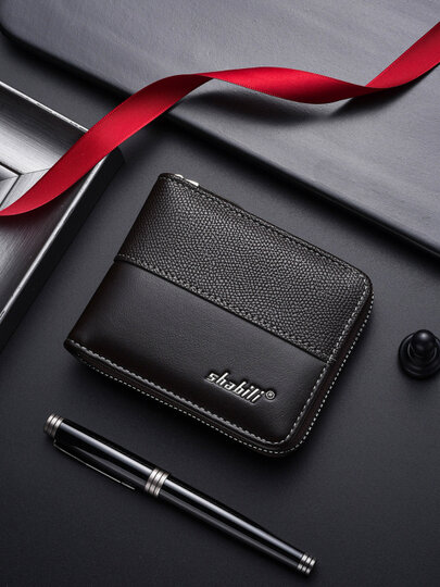 Кошелек , фактура зернистая, коричневый — фото 1