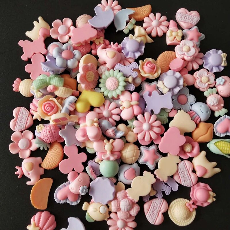 Матовые цветочные аксессуары из смолы Mixed 1, 80Pcs