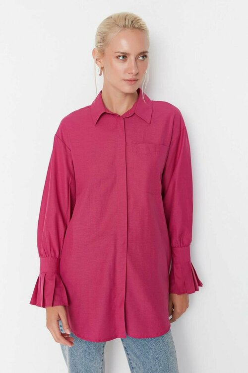 Рубашка  TRENDYOL, размер 44, розовый
