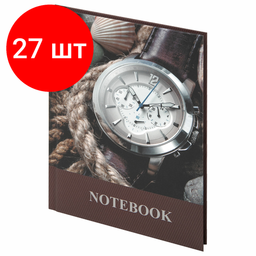 Комплект 27 шт, Блокнот малый формат (110х147 мм) А6, 80 л, ламинированная обложка, выборочный лак, клетка, BRAUBERG, Время, 123242