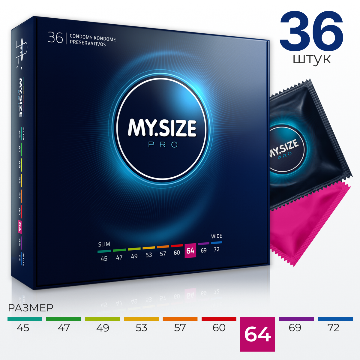 Презервативы "MY.SIZE" №36 размер 64 (ширина 64mm)