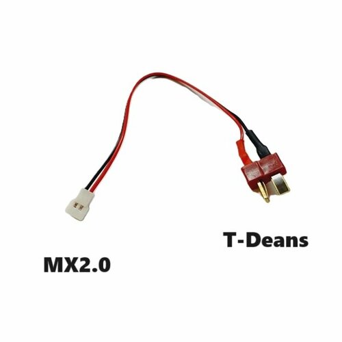 Переходник T-Deans на MCPX MOLEX JST PH 2.0 2P (папа / папа) 116 разъем T-plug красный Т Динс на Walkera YP штекер Syma