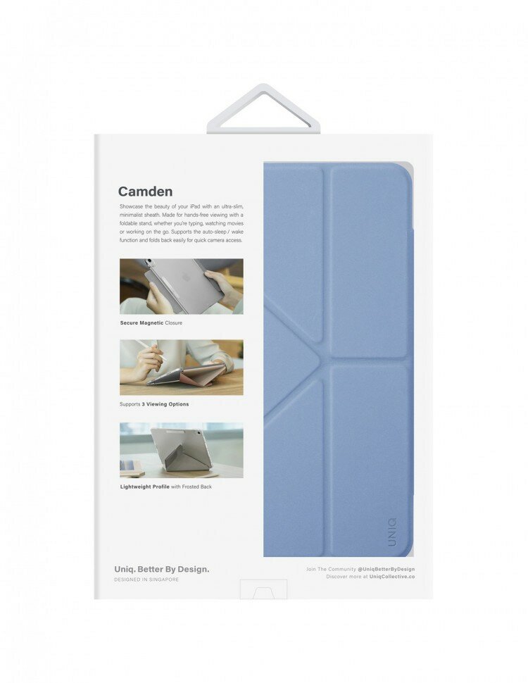Чехол Uniq Camden для iPad 10.9 (2022 10th Gen) (PDP10G(2022)-CAMNBU) Northern Blue — фото 11