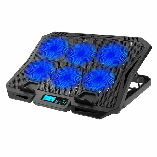 Подставка для ноутбука с охлаждением с дисплеем черная 2520₽