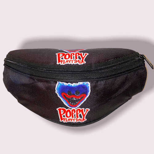 фото Сумка поясная poppy, черный, бордовый