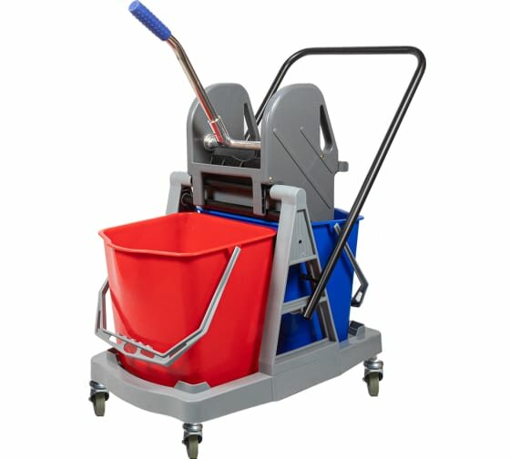 фото NV Тележка двухведерная 2х17 л пластиковая отжим без корзинки NV-11776