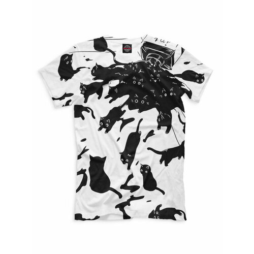 Футболка Print Bar, размер M, черный, белый футболки print bar черно белые котики