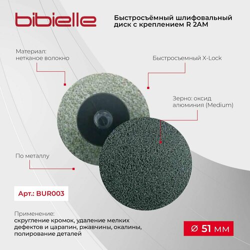 Быстросъёмный шлифовальный диск с креплением Bibielle BUR003 R 51мм 2AM