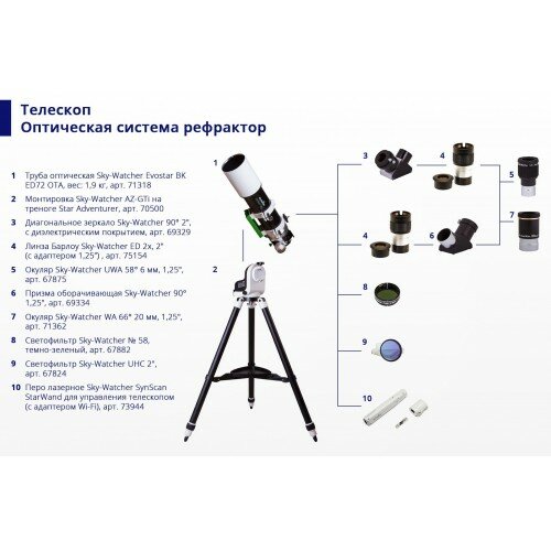 Труба оптическая Sky-Watcher Evostar BK ED72 OTA - фото №10