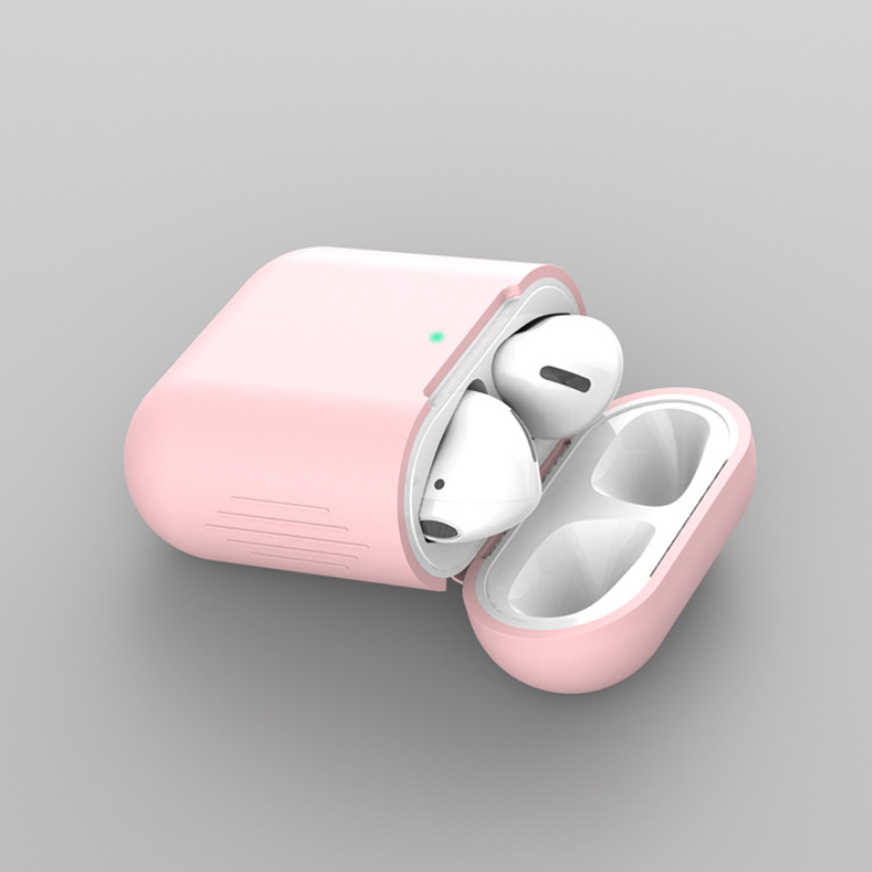 Чехол для наушников AirPods силиконовый матовый Светло-розовый