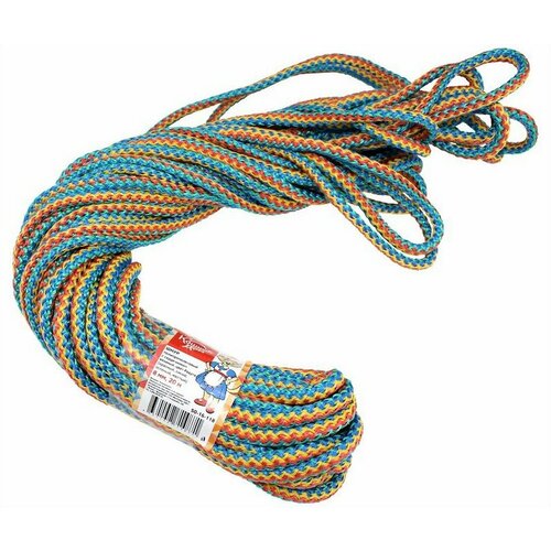 Шнур вязаный полипр. с серд, радуга 7ммх20м 