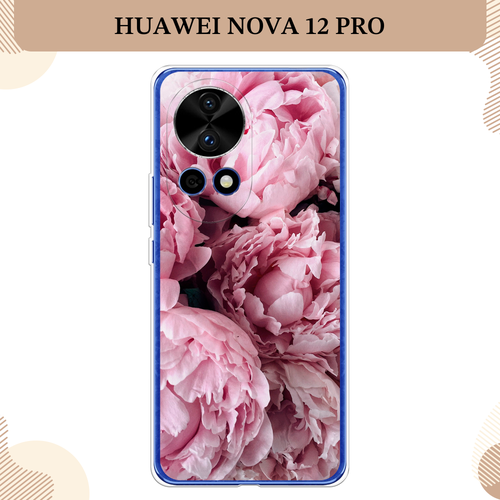 Силиконовый чехол Нежные пионы на Huawei Nova 12 Pro / Хуавей Нова 12 Про силиконовый чехол на huawei nova 12 pro хуавей нова 12 про пыльно розовые пионы