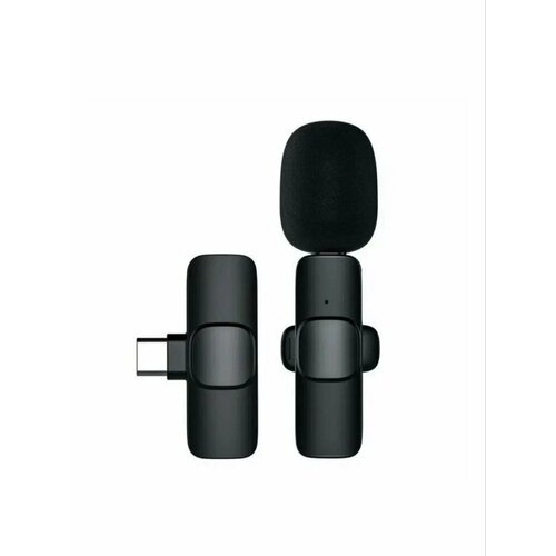 Комплект из 2 беспроводных микрофонов К11/петлички для стрима/для записи звука и видео с качественным голосом/черный