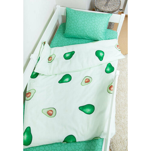 фото Детское постельное белье "зеленый авокадо" 160х80 сонный гномик