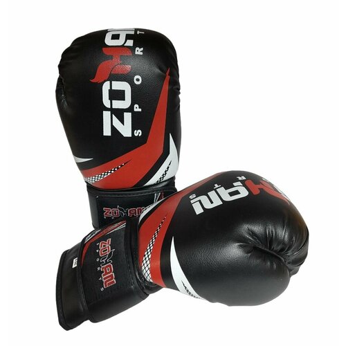 Спортивные боксерские перчатки "ZOHAN" - 8oz / кожзам / черно-красный