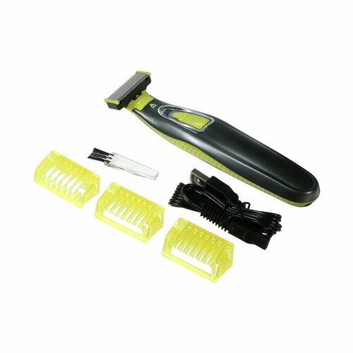 Триммер для волос Luazon LTRI-04 для усовбороды 3 насадки АКБ черно-зеленый 131500₽