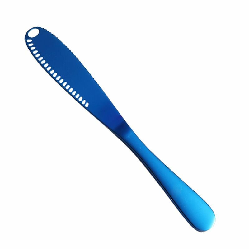 фото Нож для масла фигурный синий перламутр/нержавеющая сталь/нож кухонный/для сливочного масла/для плавленного сыра/для шоколадной пасты/кухонный для масла