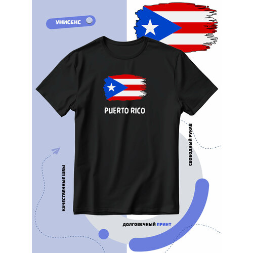 Футболка SMAIL-P с флагом Пуэрто Рико-Puerto Rico, размер 4XS, черный