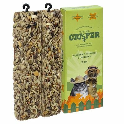 MR.Crisper Лакомство для шиншилл и дегу: зерновые палочки с овощами 2 шт. 90 г 11бо21 0,09 кг 56632 (1 шт)