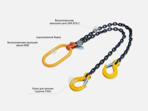 Изображение товара Строп цепной (стропа) двухветвевой 2СЦ 4,5т 1,5м