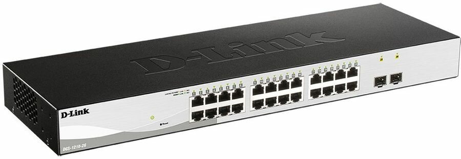Коммутатор D-Link DGS-1210-26/F 24G 2SFP настраиваемый