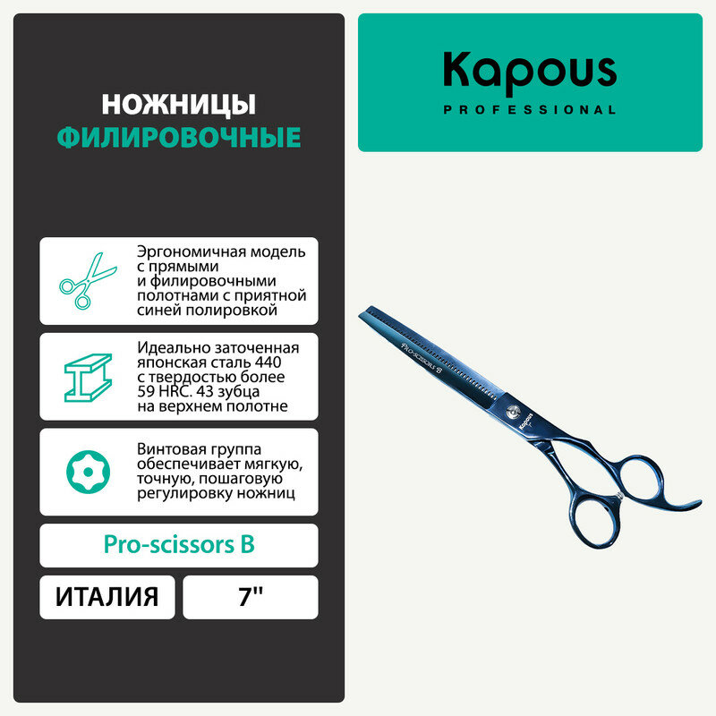 Ножницы Kapous "Pro-scissors B" филировочные, 7"