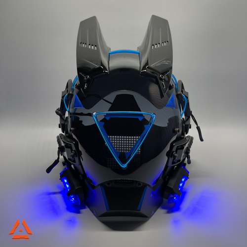 фото Маска супергероя. шлем пришельца. светящаяся, led tech-wear