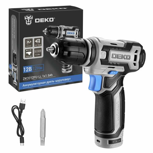Аккумуляторная дрель-шуруповерт DEKO ZKCD12FU-Li 12В 1х15Ач 063-4141 2282₽