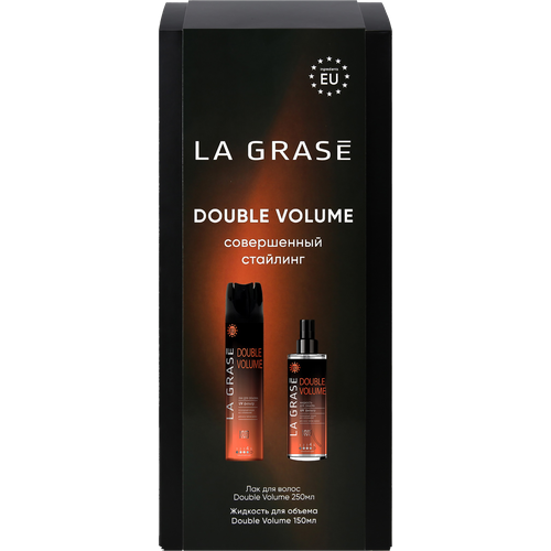 Набор подарочный женский LA GRASE Set Double Volum Лак для волос, 250мл+Жидкость для укладки волос, 150мл