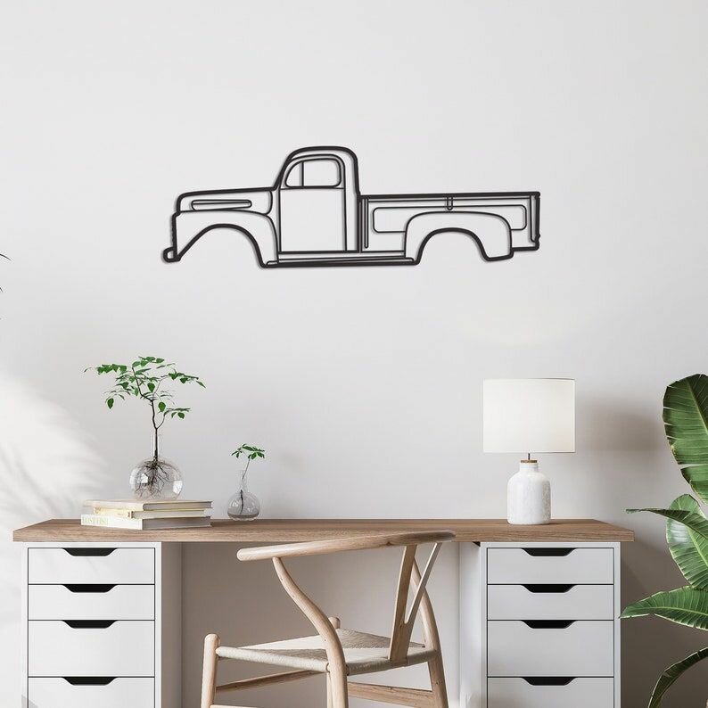 Декоративное металлическое панно, 1949 Ford 2 Van Silhouette (черный цвет)