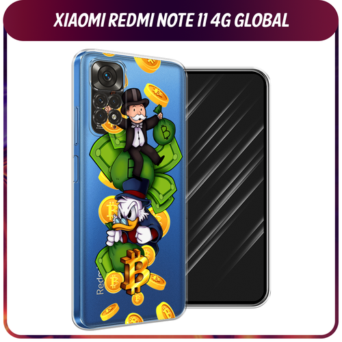 Силиконовый чехол на Xiaomi Redmi Note 11 4G Global/Redmi Note 11S / Редми Ноут 11 Global/11S Scrooge McDuck and Monopoly, прозрачный силиконовый чехол на xiaomi redmi note 11 4g global redmi note 11s редми ноут 11 global 11s розовые разводы рисунок