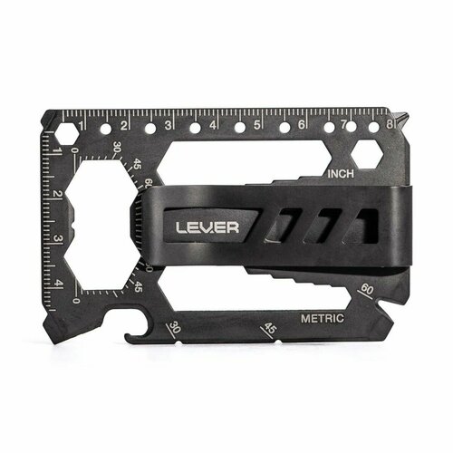 Карточка-мультитул с 40 инструментами и зажимом для денег Lever Gear Toolcard Pro (черный)