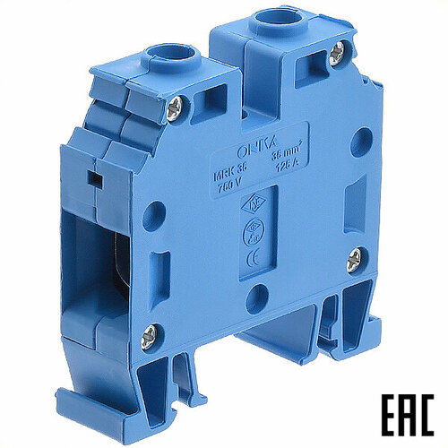 Клемма MRK 35 винтовая 1010075/1145 синяя 35мм2 125А 750В ширина 15мм (ONKA) (2 шт. в комплекте)