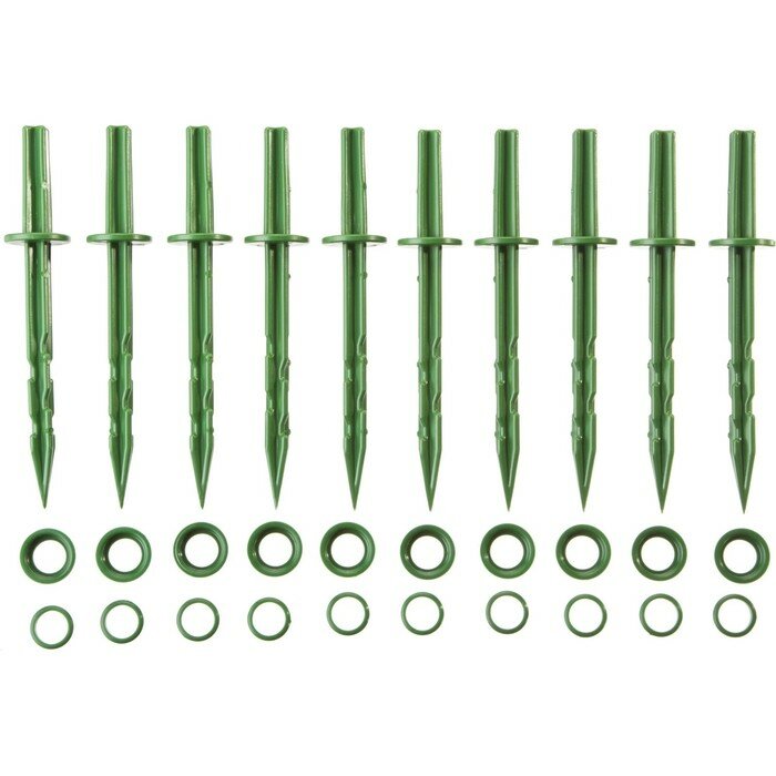 Колышек садовый, h = 20 см, набор 10 шт, зелёный