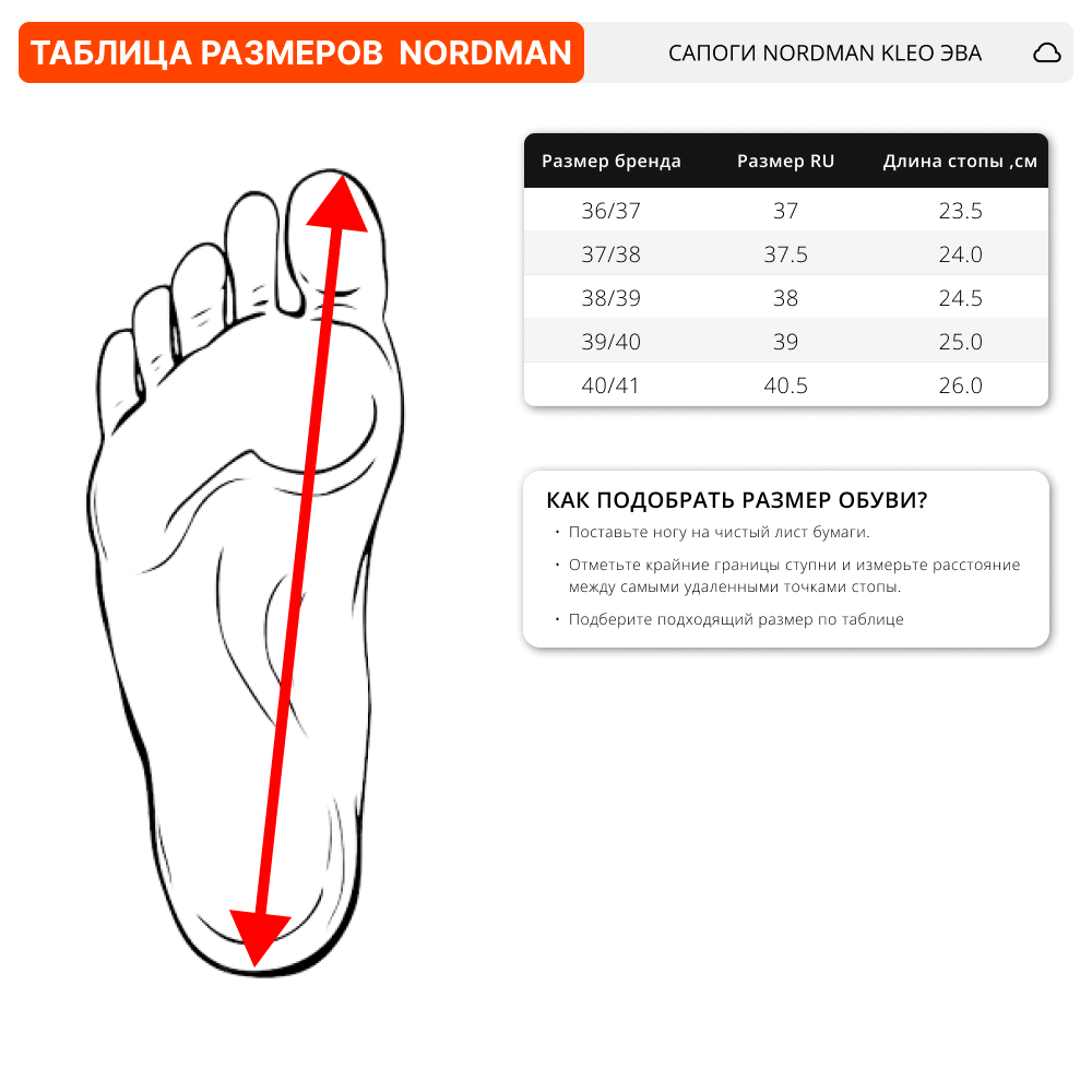 фото Сапоги Nordman Kleo ЭВА черный/красный женские [40-41 / ]